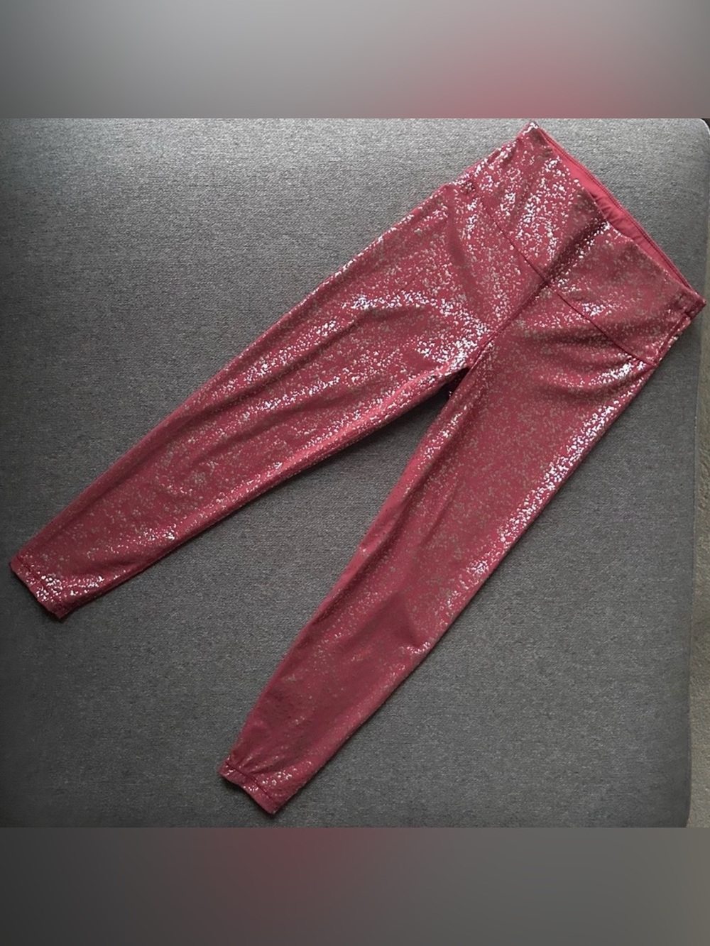 Sweaty Betty Goddess 7/8 Length Leggings Pink Terrazzo Foil Print Small